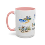Virginia Beach Illustrated Travel Mug | City Souvenir Accent Coffee Mug | 11oz 15oz Ceramic Cup