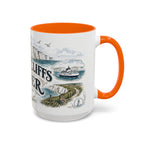 White Cliffs of Dover Mug, England Travel Souvenir, Bucket List Gift, Accent Ceramic Coffee Mug 11oz 15oz