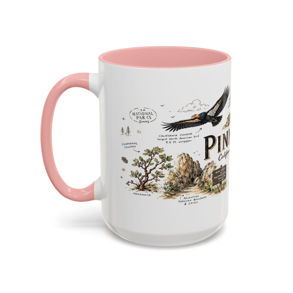 Pinnacles National Park Coffee Mug | California Rock Climbing Condor Gift | Accent Color Ceramic 11oz 15oz