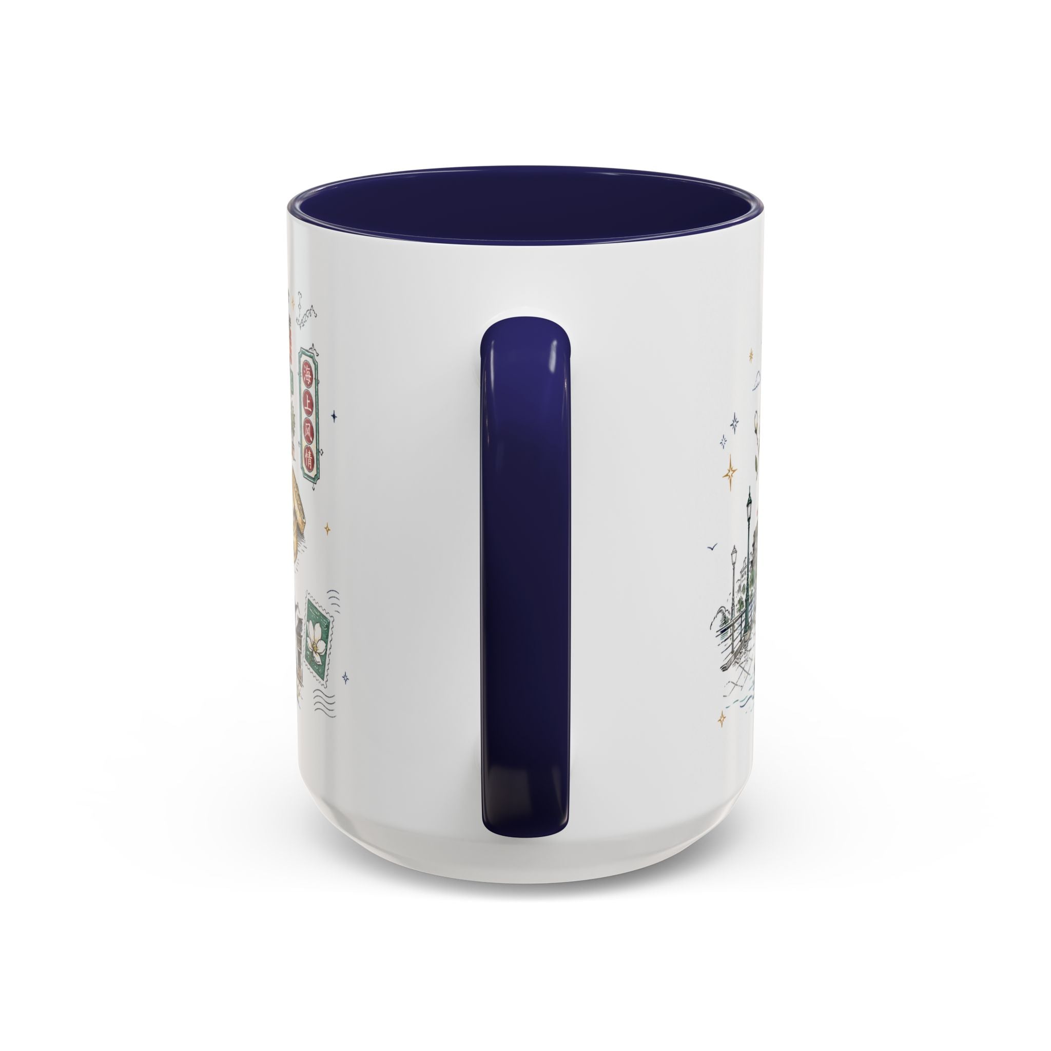 Shanghai Coffee Mug | China Souvenir Travel Gift | Accent Color Ceramic 11oz 15oz