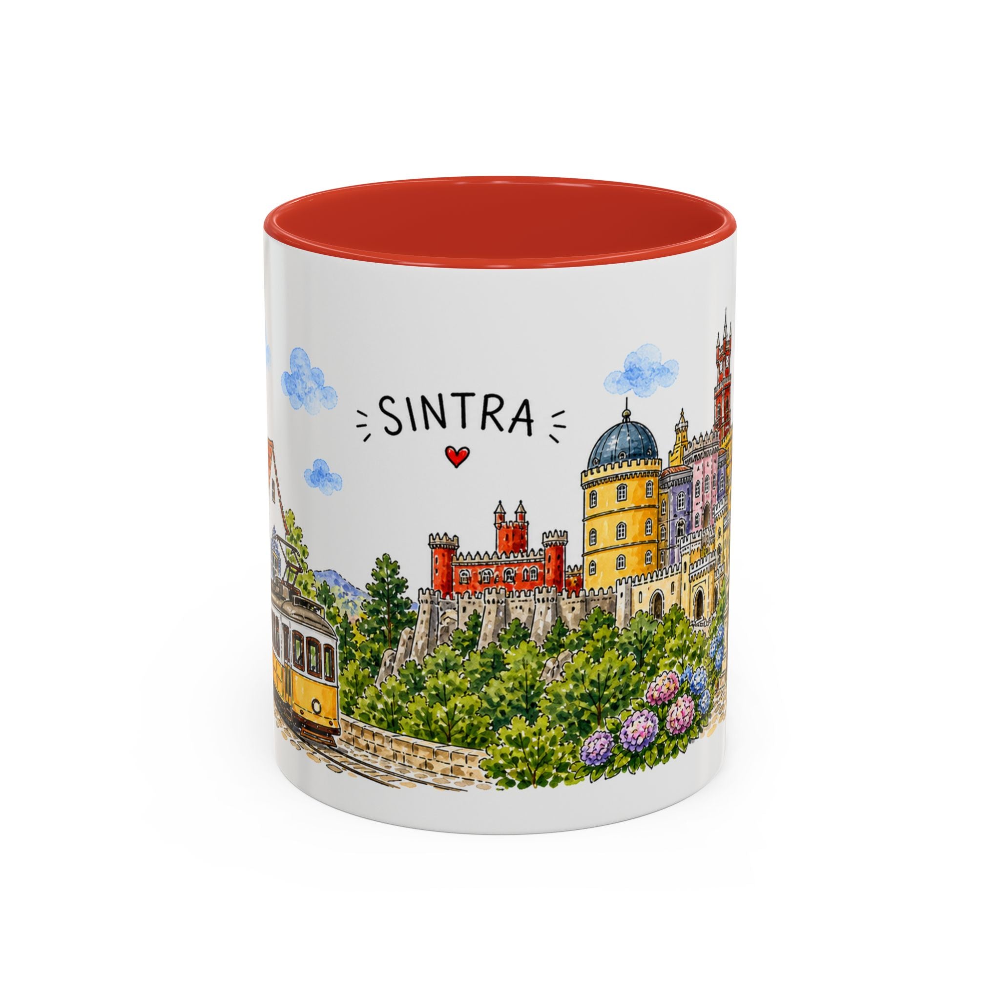 Sintra Illustrated Travel Mug | Portugal Souvenir Accent Coffee Mug | 11oz 15oz Ceramic Cup