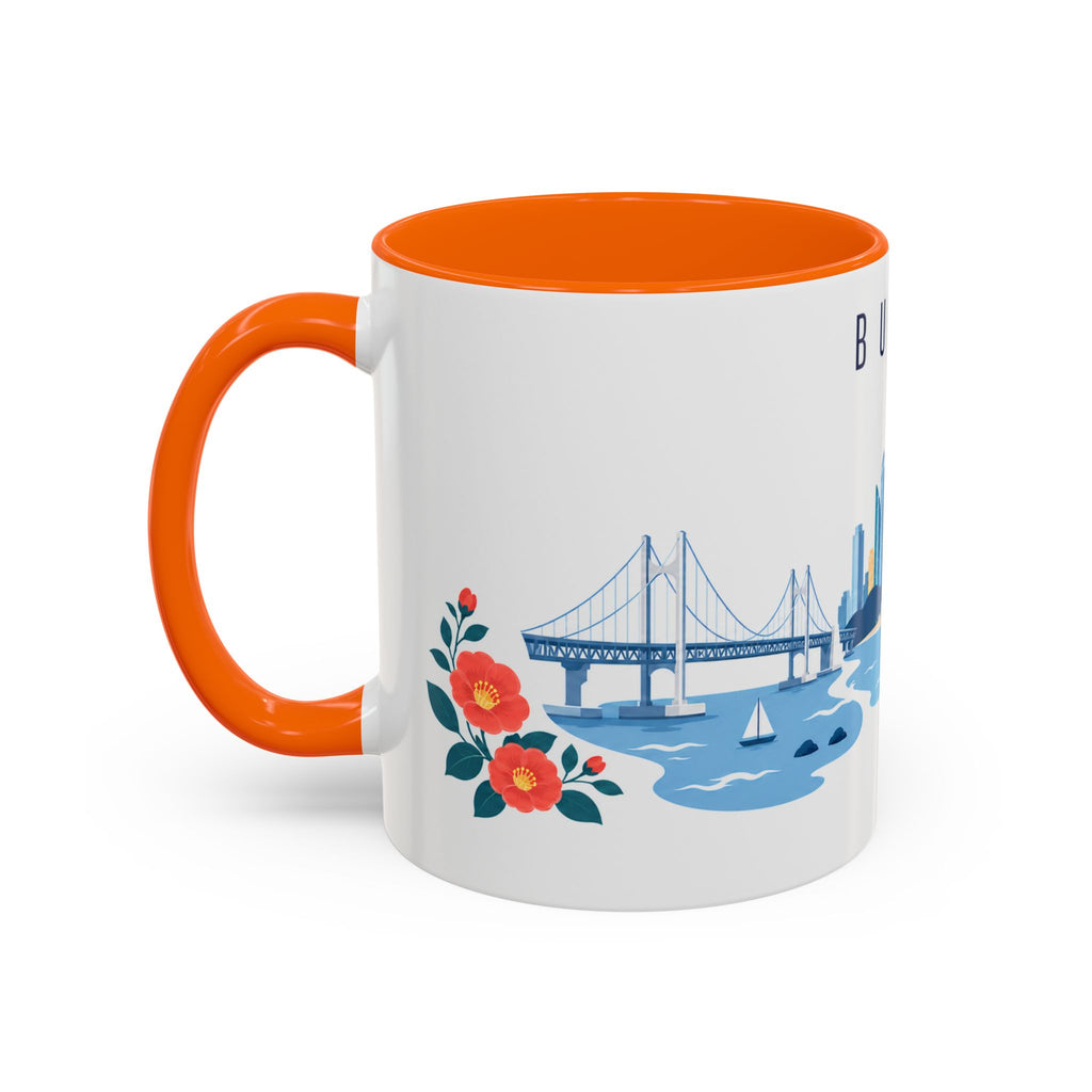 Busan Coffee Mug | South Korea Travel Souvenir | Porcelain Decal City Gift | 11oz 15oz Accent Mug