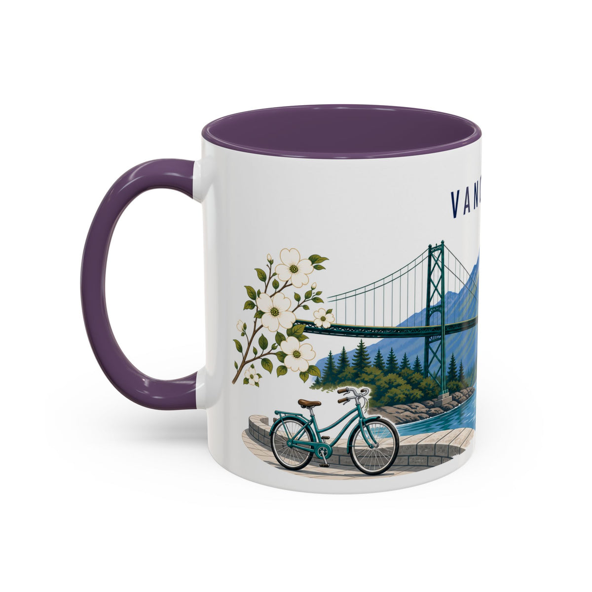 Vancouver Coffee Mug | Canada Travel Souvenir | Porcelain Decal City Gift | 11oz 15oz Accent Mug