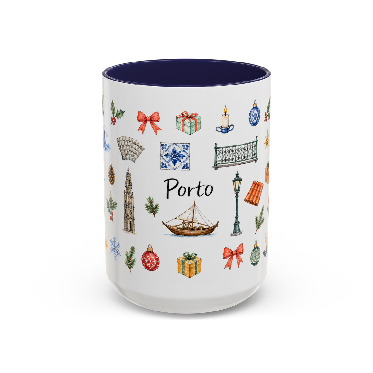 Porto Christmas Mug | Watercolor City Souvenir, Travel Gift (11oz/15oz)