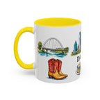 Dallas Illustrated Travel Mug | City Souvenir Accent Coffee Mug | 11oz 15oz Ceramic Cup