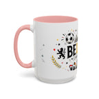 Belgium Soccer Coffee Mug | Soccer Fan Gift | Accent Color Ceramic 11oz 15oz Match Day Cup