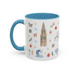 Antwerp Christmas Mug | Watercolor Travel Souvenir | Holiday Gift | Accent Ceramic Coffee Cup 11oz 15oz