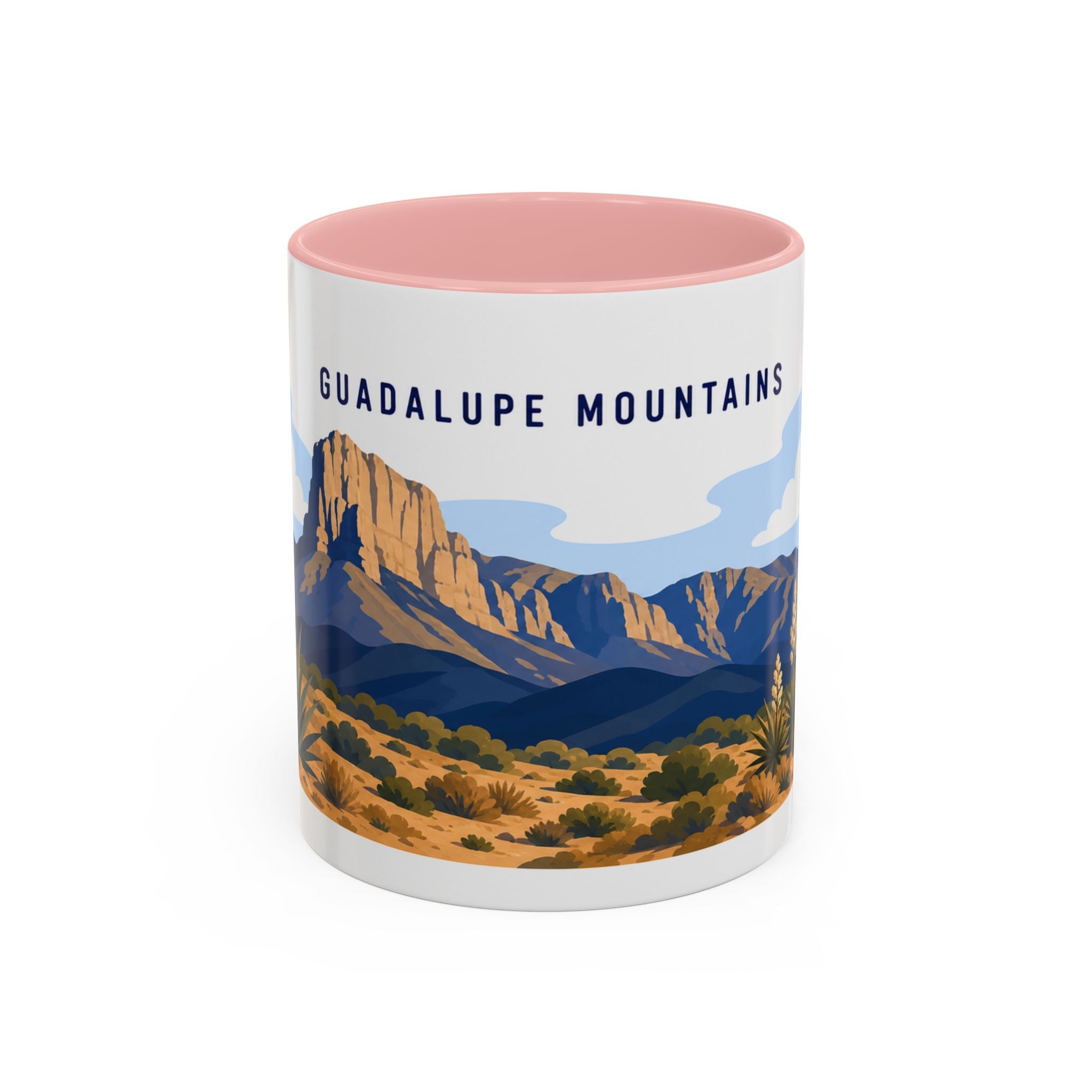 Guadalupe Mountains National Park Coffee Mug | Solid Color Block Park Souvenir | 11oz 15oz Accent Mug
