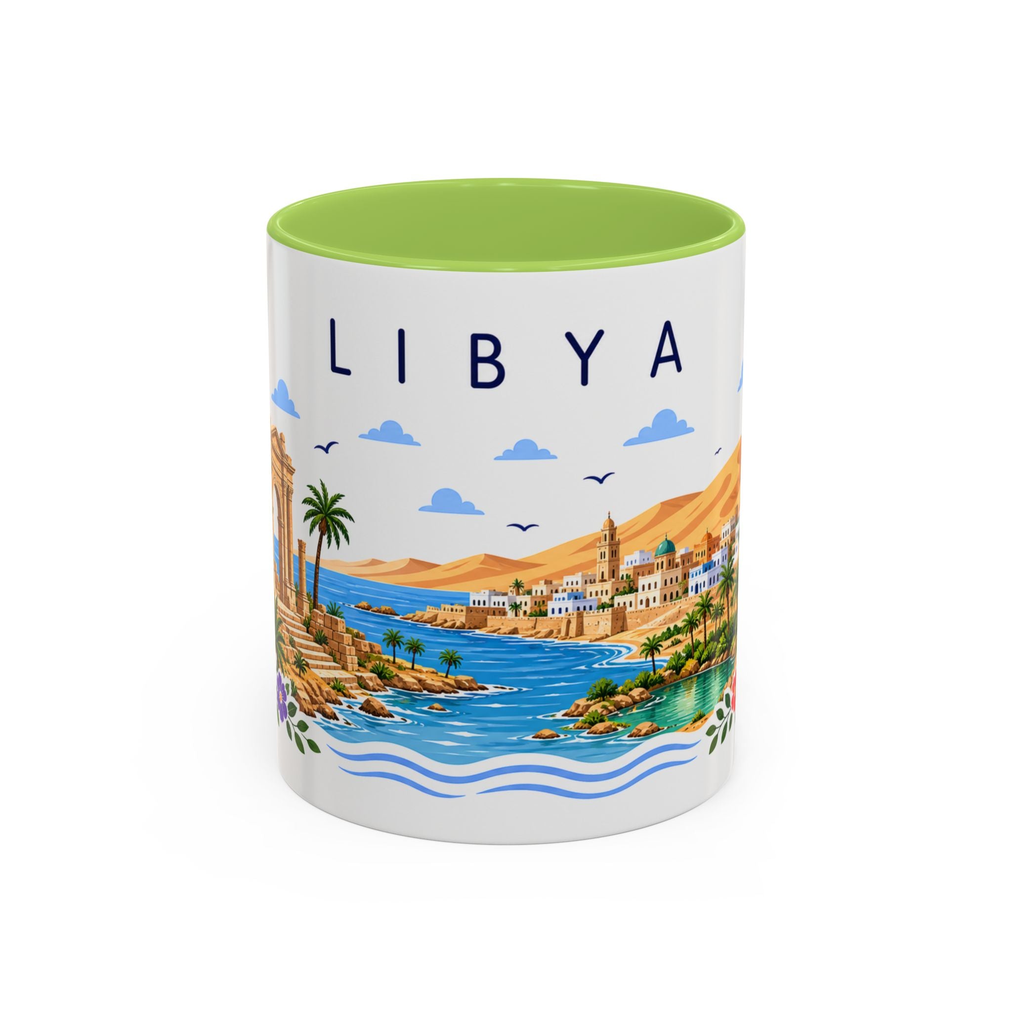 Libya Coffee Mug | Travel Souvenir Accent Mug | Place Gift Ceramic Cup 11oz 15oz