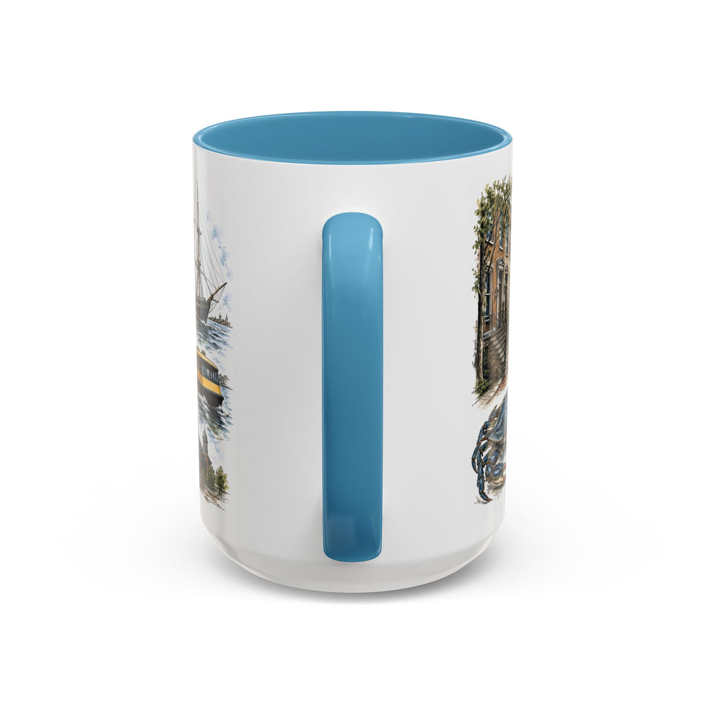 Baltimore Coffee Mug | United States Travel Souvenir | Vintage Illustrated City Gift | 11 oz 15 oz Accent Mug