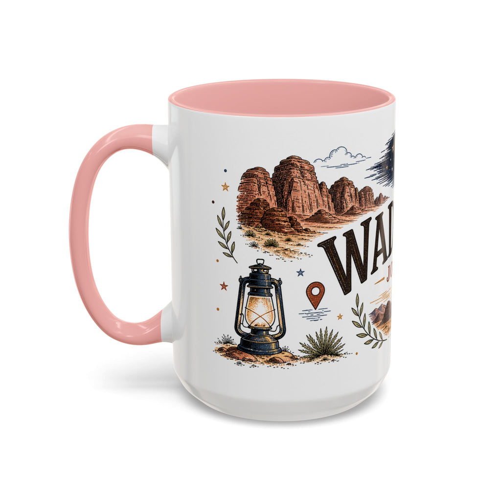 Wadi Rum Coffee Mug | Travel Destination Souvenir Gift | Accent Color Ceramic 11oz 15oz