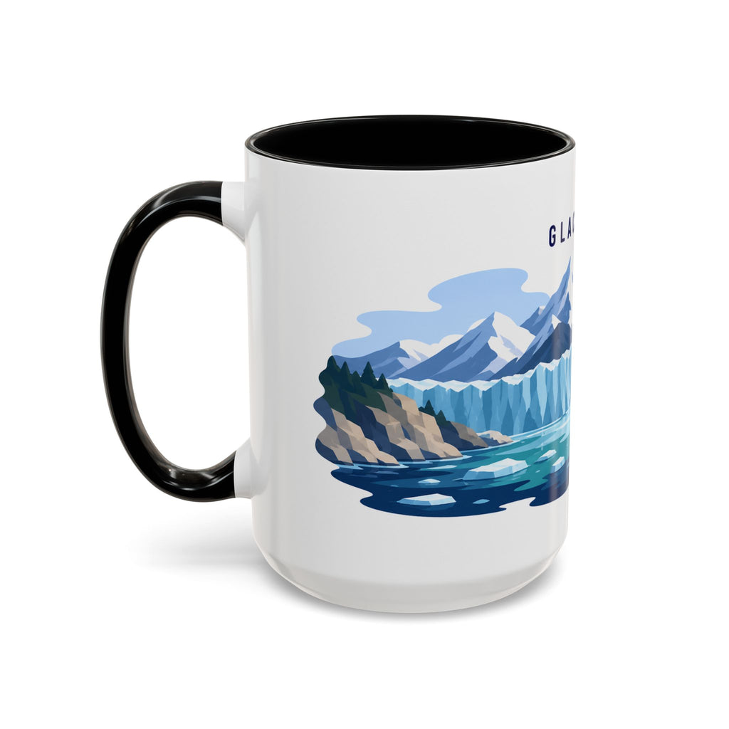 Glacier Bay National Park Coffee Mug | Solid Color Block Park Souvenir | 11oz 15oz Accent Mug