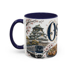 Osaka Coffee Mug | Japan Travel Souvenir | Vintage Illustrated City Gift | 11 oz 15 oz Accent Mug