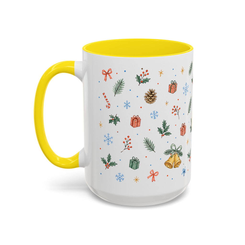 Christmas Candle Mug | Holly Wreath Watercolor Holiday Gift | Accent Cup 11oz 15oz