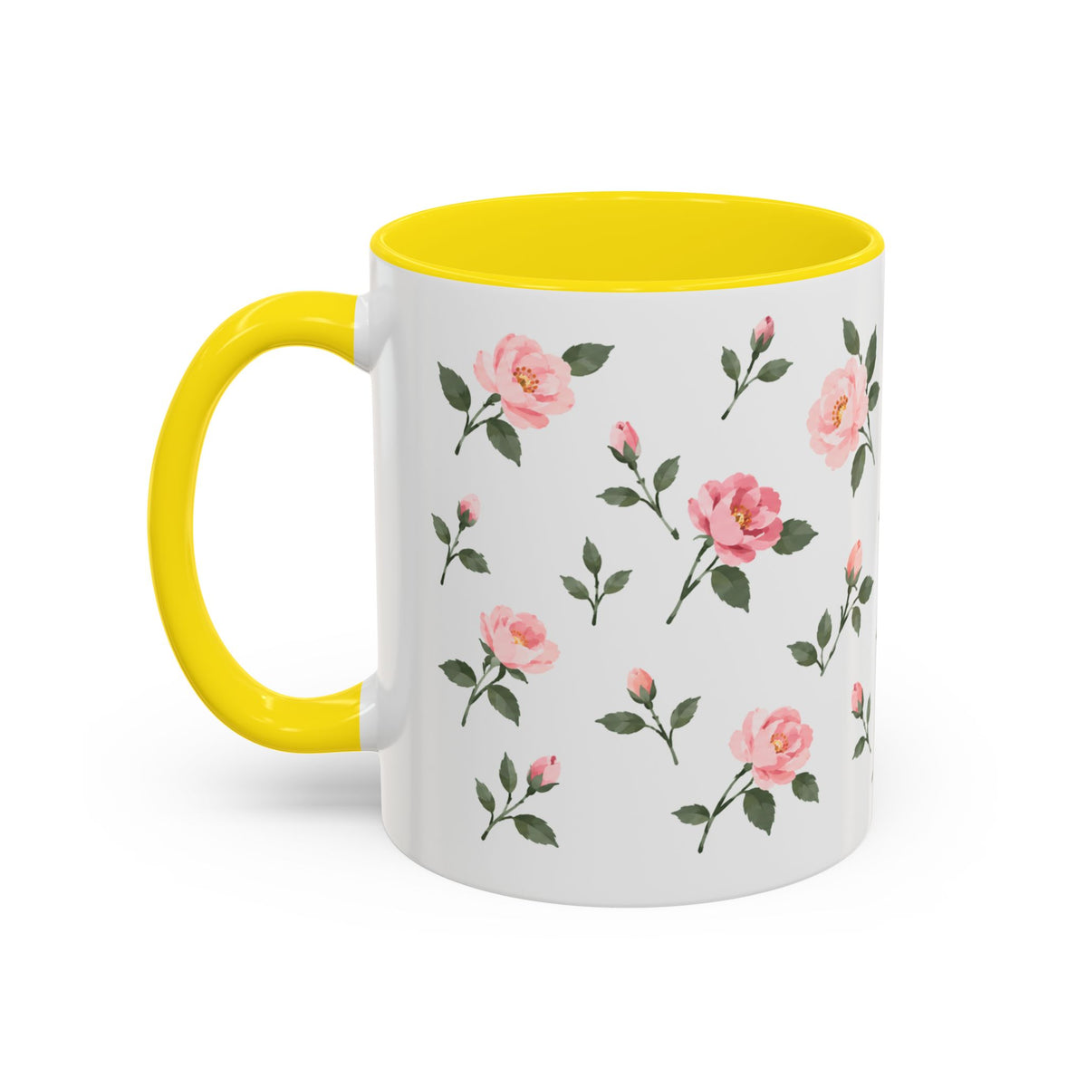 New York Rose Mug, State Flower Floral Coffee Cup, 11oz Botanical Gift