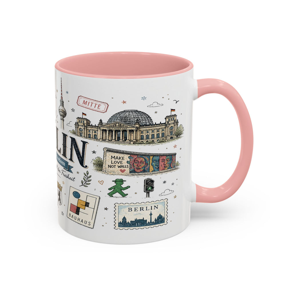 Berlin Coffee Mug | Germany Souvenir Travel Gift | Accent Color Ceramic 11oz 15oz