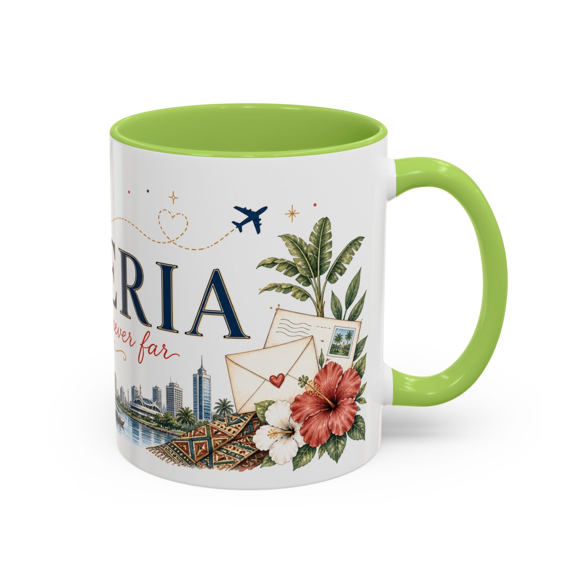 Nigeria Home Country Mug | Moving Away Gift | Long Distance Friendship | 11 oz 15 oz Accent Mug