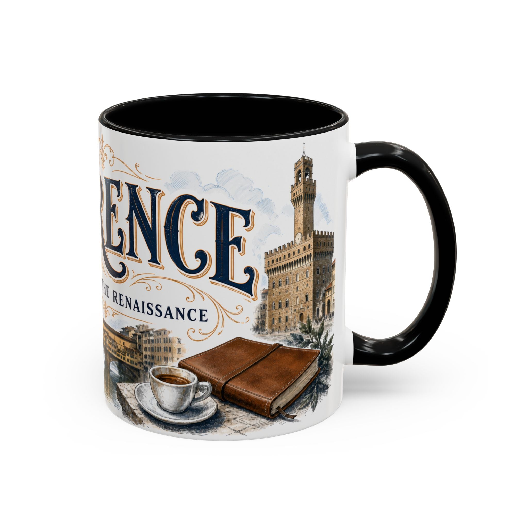 Florence Coffee Mug | Italy Travel Souvenir | Vintage Illustrated City Gift | 11 oz 15 oz Accent Mug