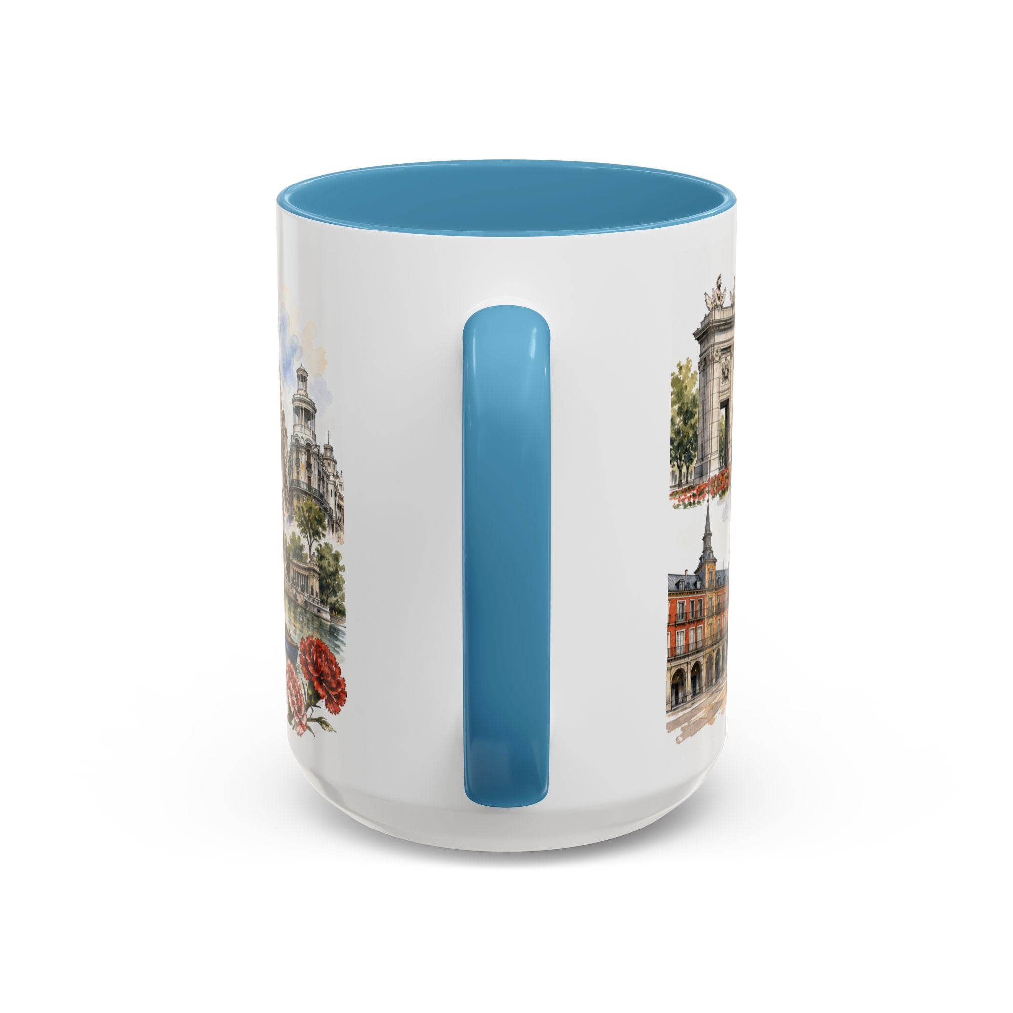 Madrid Coffee Mug | Spain Travel Souvenir | Vintage Illustrated City Gift | 11 oz 15 oz Accent Mug
