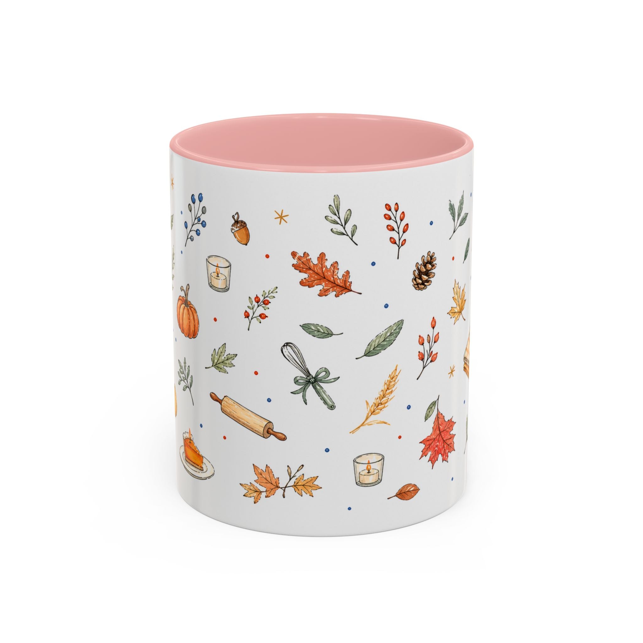 Thanksgiving Baking Mug | Watercolor Autumn Gift | Pumpkin Pie Accent Coffee Cup 11oz 15oz