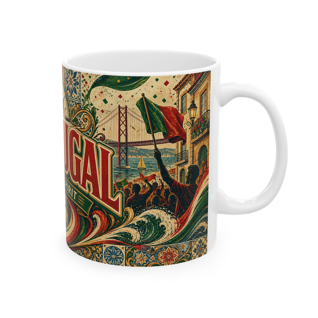 Portugal Soccer Spirit Coffee Mug | Soccer Fan Gift | Ceramic 11oz 15oz Match Day Cup