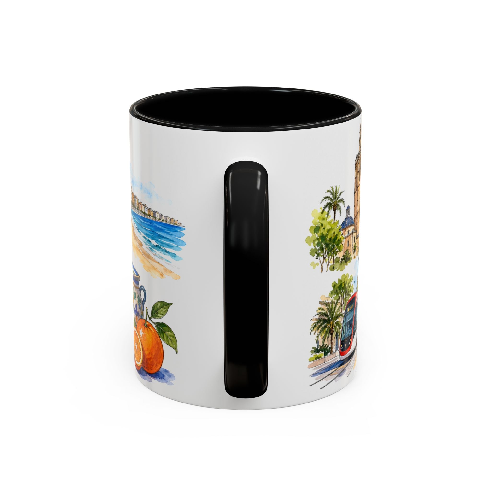 Valencia Illustrated Travel Mug | City Souvenir Accent Coffee Mug | 11oz 15oz Ceramic Cup