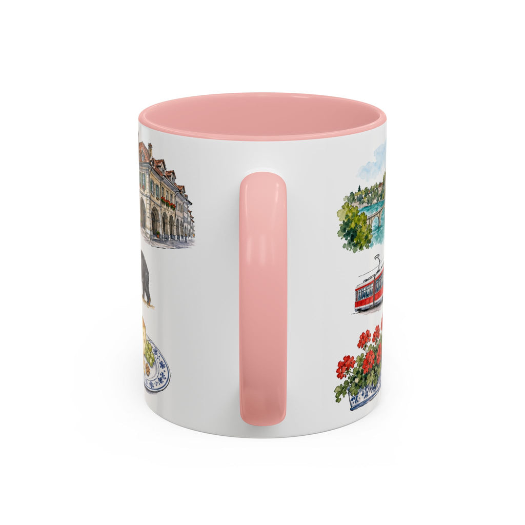 Bern Illustrated Travel Mug | City Souvenir Accent Coffee Mug | 11oz 15oz Ceramic Cup