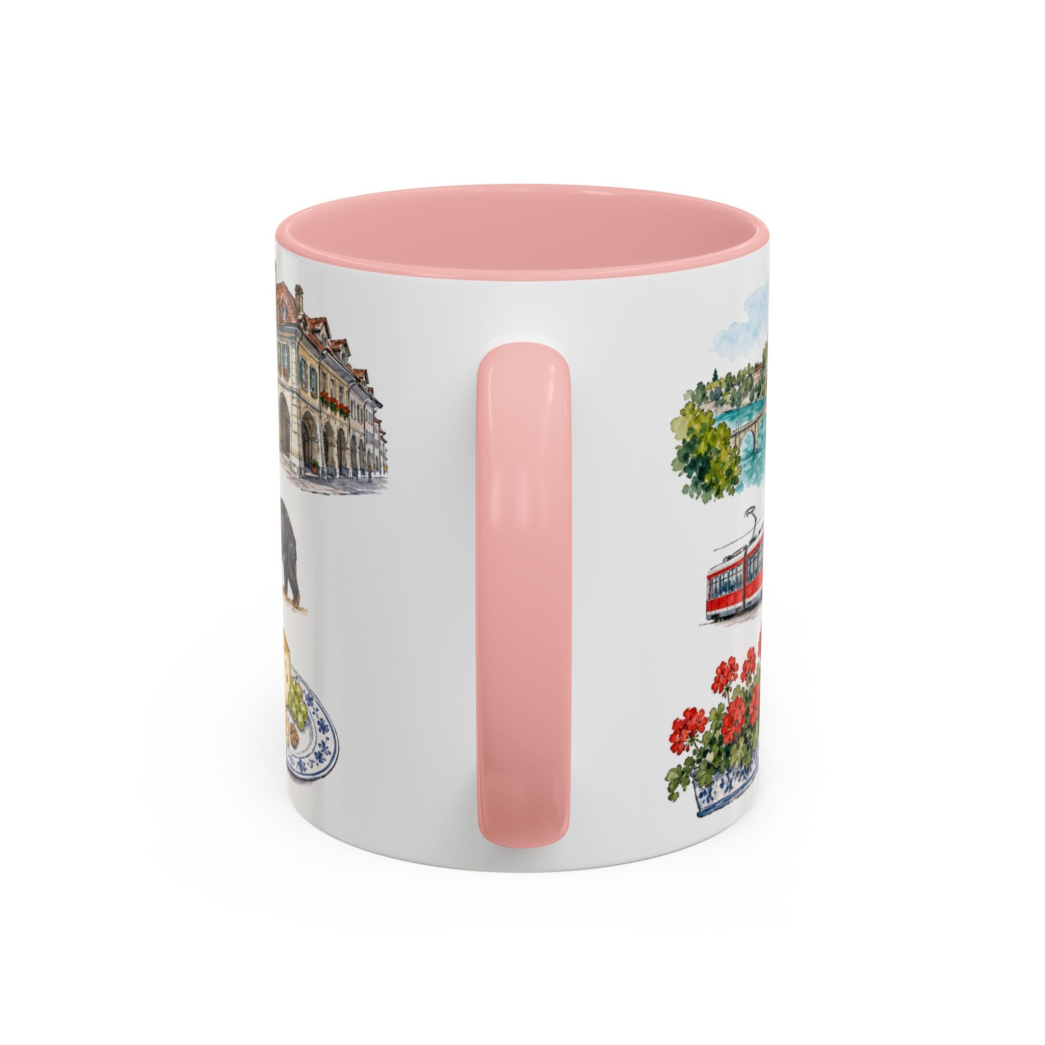 Bern Illustrated Travel Mug | City Souvenir Accent Coffee Mug | 11oz 15oz Ceramic Cup