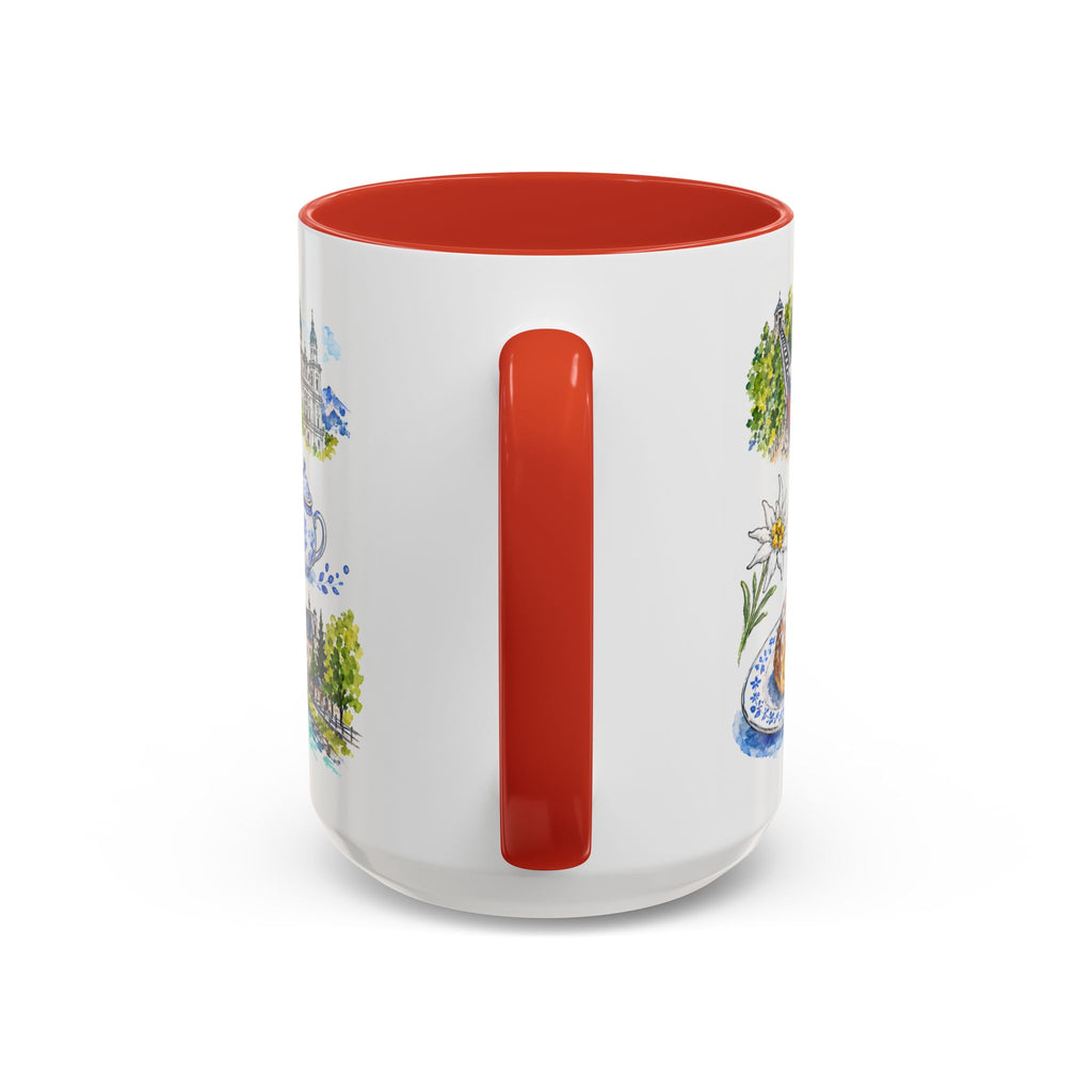 Salzburg Illustrated Travel Mug | City Souvenir Accent Coffee Mug | 11oz 15oz Ceramic Cup