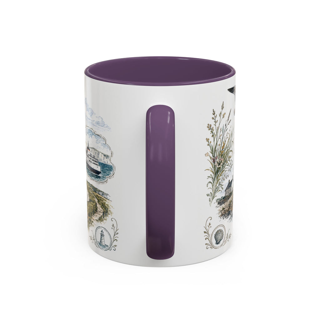 White Cliffs of Dover Mug, England Travel Souvenir, Bucket List Gift, Accent Ceramic Coffee Mug 11oz 15oz