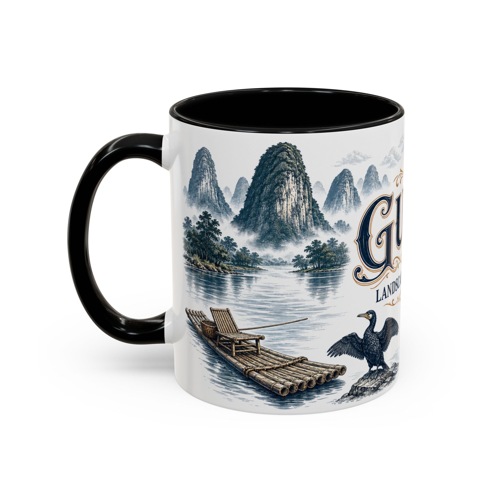 Guilin Coffee Mug | China Travel Souvenir | Vintage Illustrated City Gift | 11 oz 15 oz Accent Mug