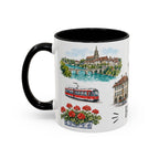 Bern Illustrated Travel Mug | City Souvenir Accent Coffee Mug | 11oz 15oz Ceramic Cup