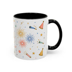 New Year Midnight Mug | Candle Firework Watercolor Party Gift | Accent Cup 11oz 15oz
