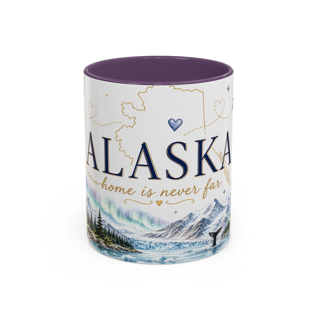 Alaska State Map Mug | Northern Lights, Mountains, Glaciers | Moving Away Gift