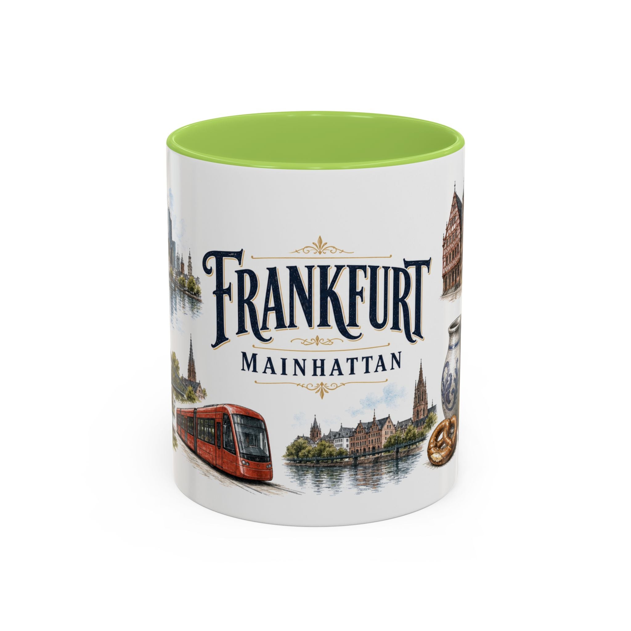 Frankfurt Coffee Mug | Germany Travel Souvenir | Vintage Illustrated City Gift | 11 oz 15 oz Accent Mug