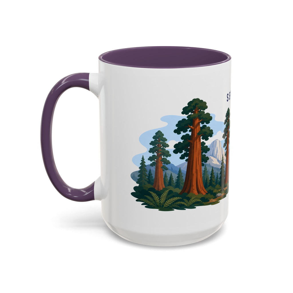 Sequoia National Park Coffee Mug | Solid Color Block Park Souvenir | 11oz 15oz Accent Mug