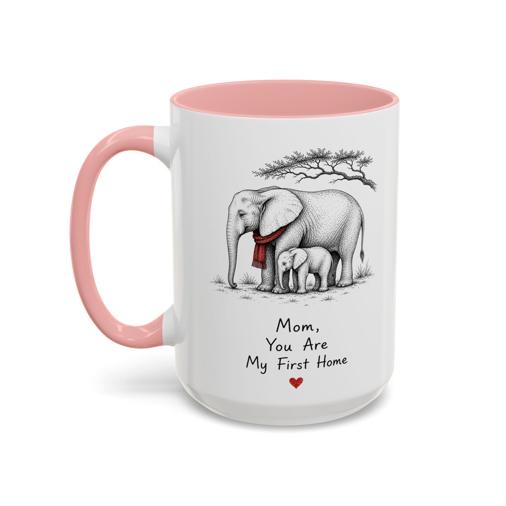 Elephant Mom Coffee Mug | First Home Forever Heart | Mother's Day Gift