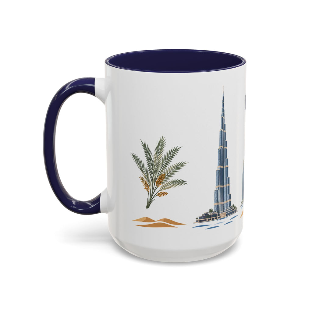 Dubai Coffee Mug | United Arab Emirates Travel Souvenir | Porcelain Decal City Gift | 11oz 15oz Accent Mug