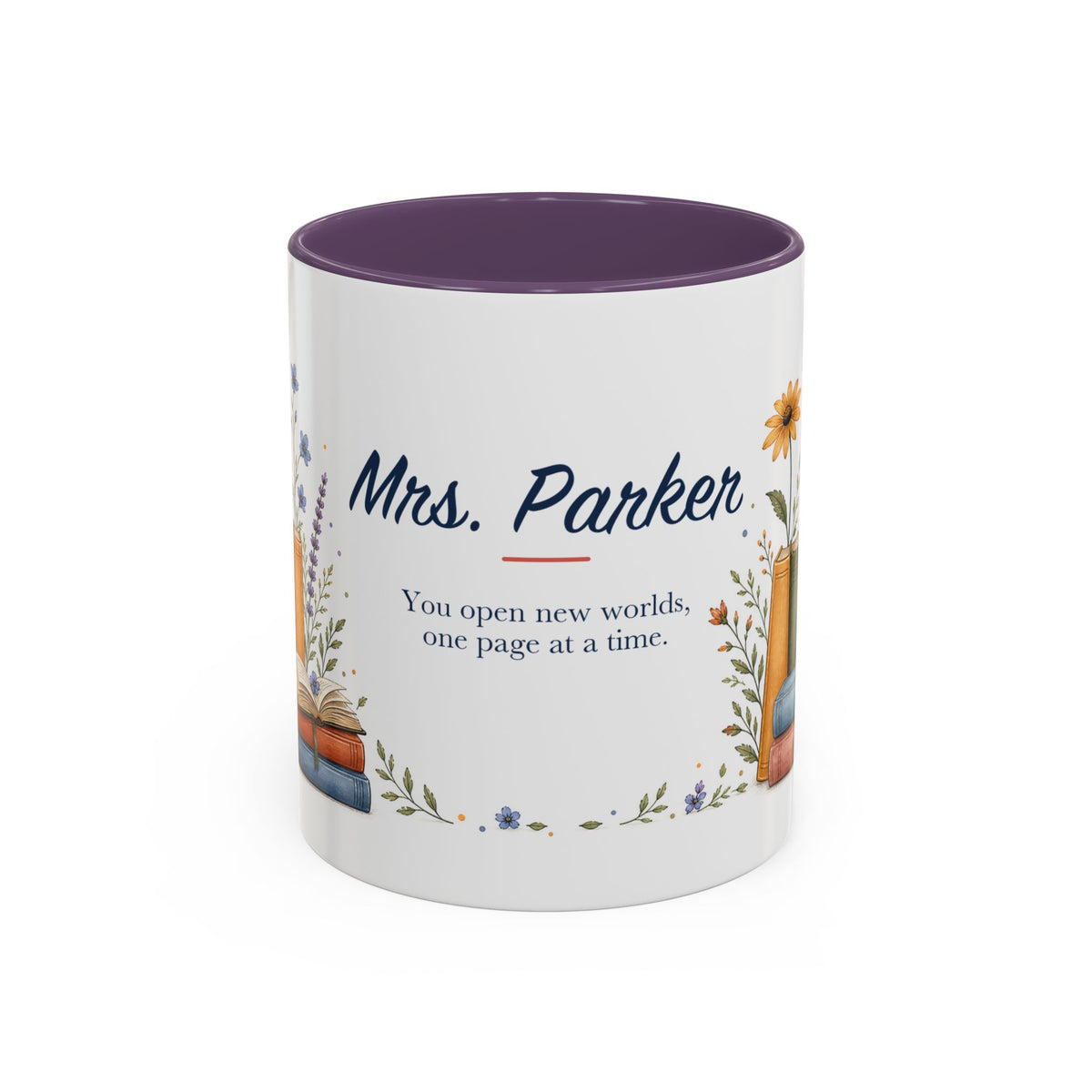 Personalized Reading Teacher Mug | Custom Name Book Lover Coffee Cup | Teacher Appreciation Gift