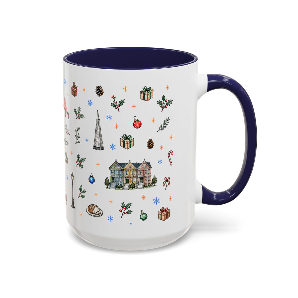 San Francisco Christmas Mug | Watercolor City Souvenir | Ceramic Coffee Cup