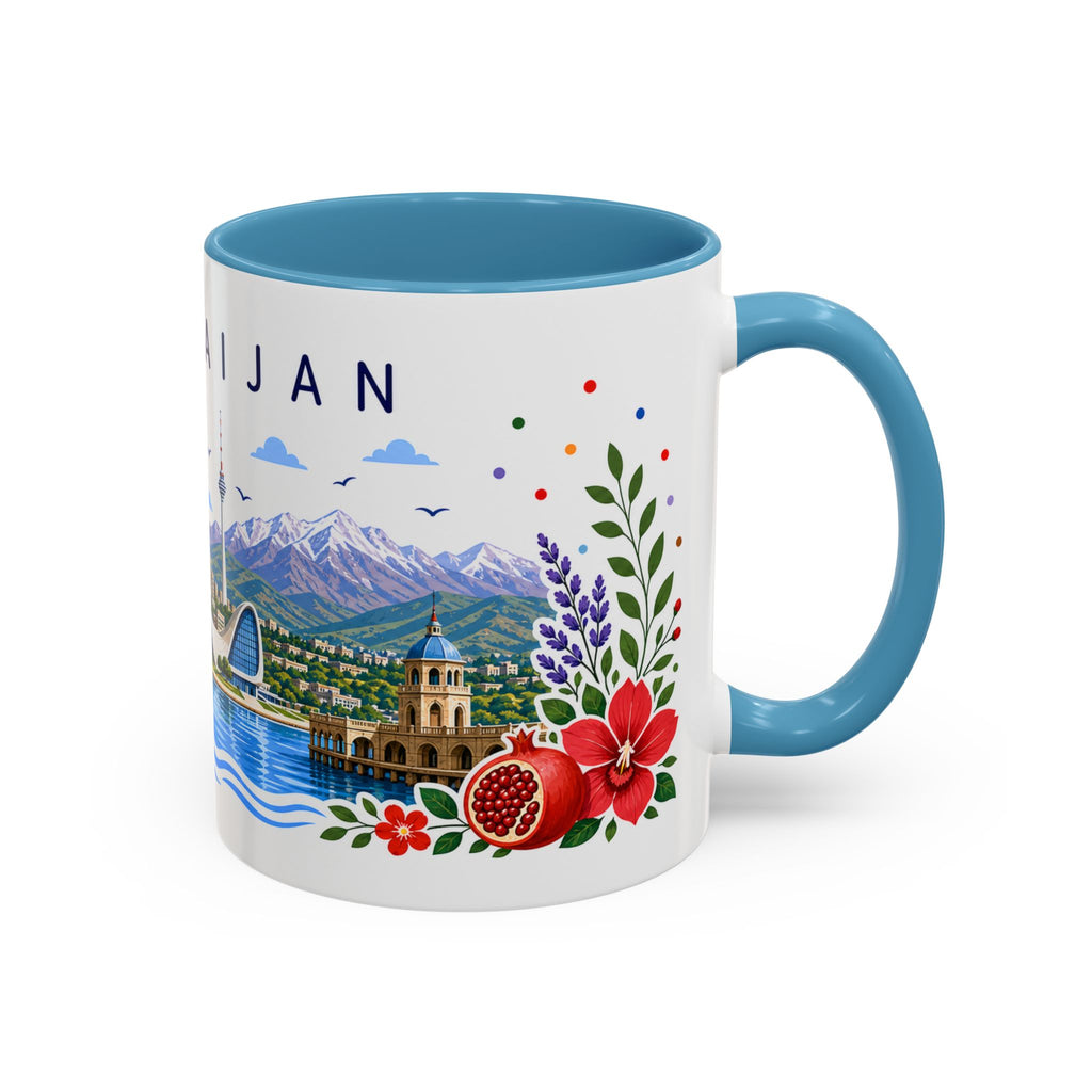 Azerbaijan Coffee Mug | Travel Souvenir Accent Mug | Place Gift Ceramic Cup 11oz 15oz