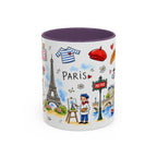 Paris Travel Mug | European City Souvenir Accent Coffee Mug | 11oz 15oz Ceramic Cup
