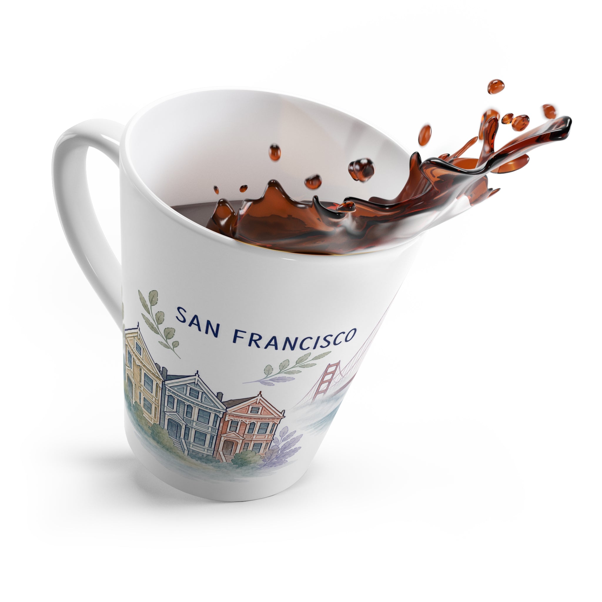 San Francisco Latte Mug | Watercolor City Travel Mug | 12 oz Ceramic Souvenir Gift