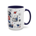 Super Dad My Hero Coffee Mug | Father's Day Gift for Dad | Accent Color Ceramic 11oz 15oz