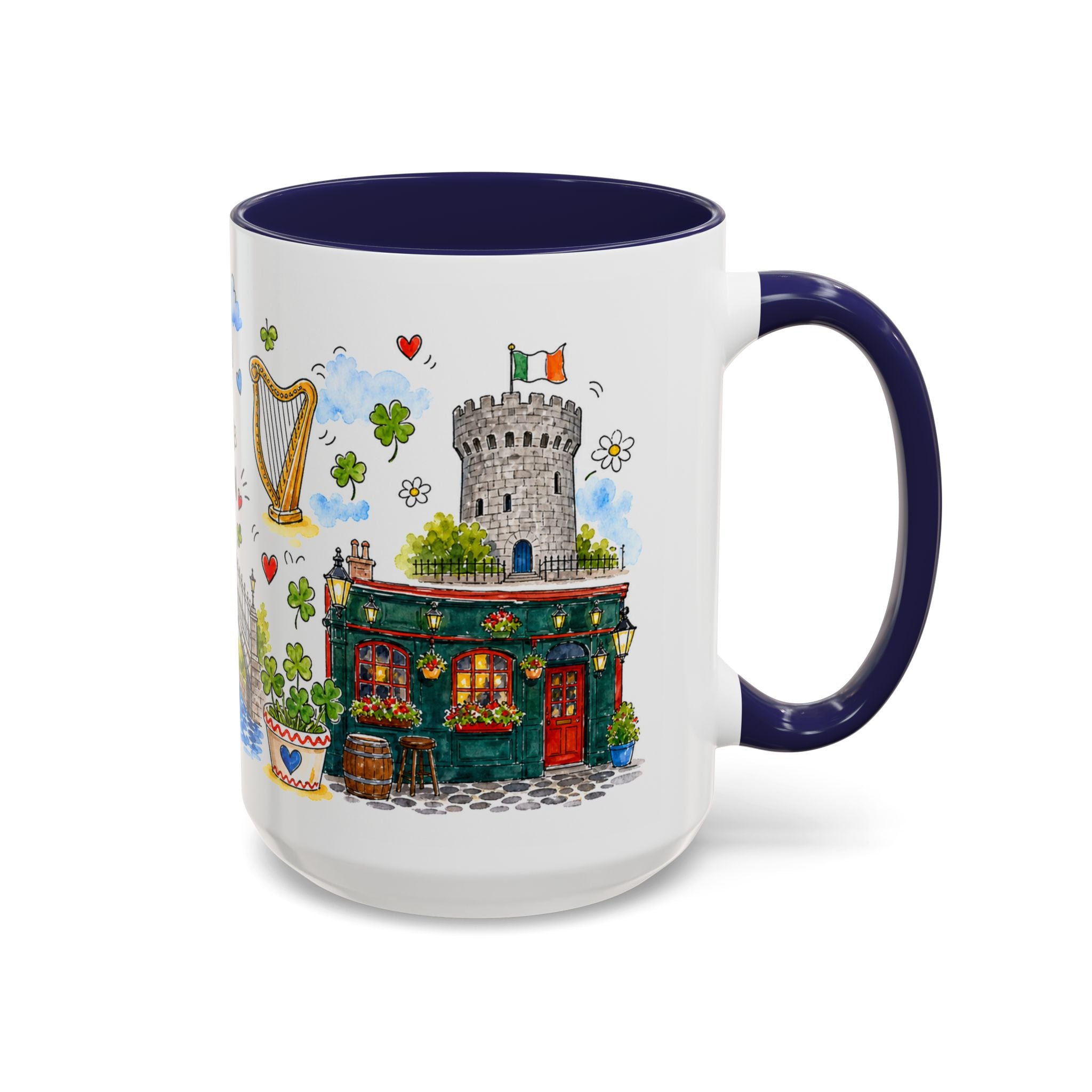 Dublin Travel Mug | European City Souvenir Accent Coffee Mug | 11oz 15oz Ceramic Cup