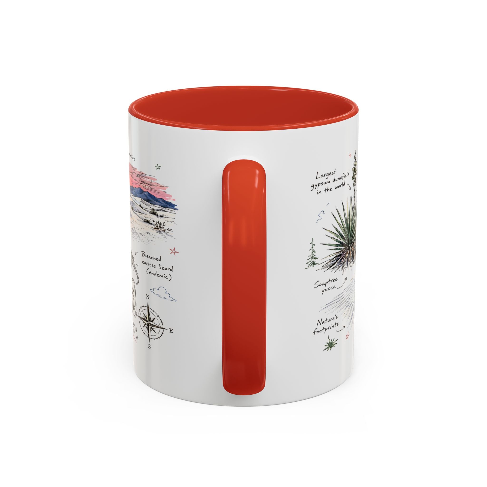 White Sands National Park Coffee Mug | New Mexico Desert Sand Dunes Gift | Accent Color Ceramic 11oz 15oz