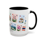 Chiang Mai Coffee Mug | Postage Stamp Collage Mug | Travel Souvenir Accent Cup 11oz 15oz