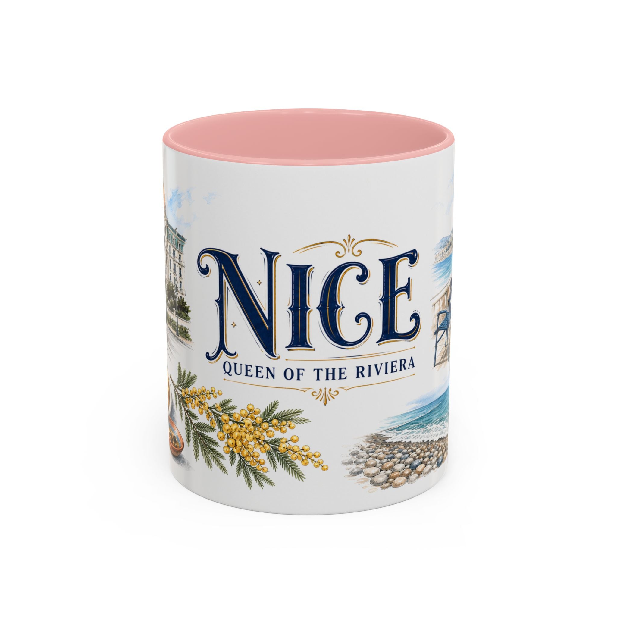Nice Coffee Mug | France Travel Souvenir | Vintage Illustrated City Gift | 11 oz 15 oz Accent Mug