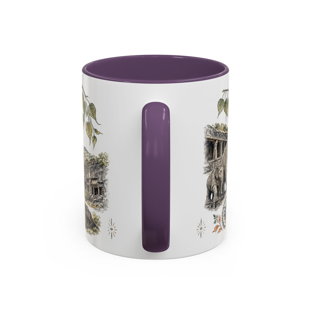 Ellora Caves Mug, India Travel Souvenir, Bucket List Gift, Accent Ceramic Coffee Mug 11oz 15oz