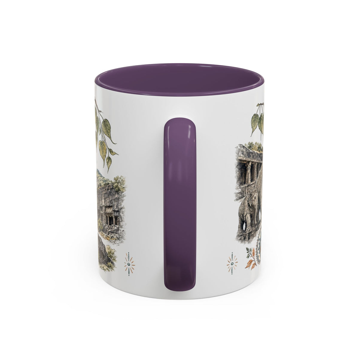Ellora Caves Mug, India Travel Souvenir, Bucket List Gift, Accent Ceramic Coffee Mug 11oz 15oz